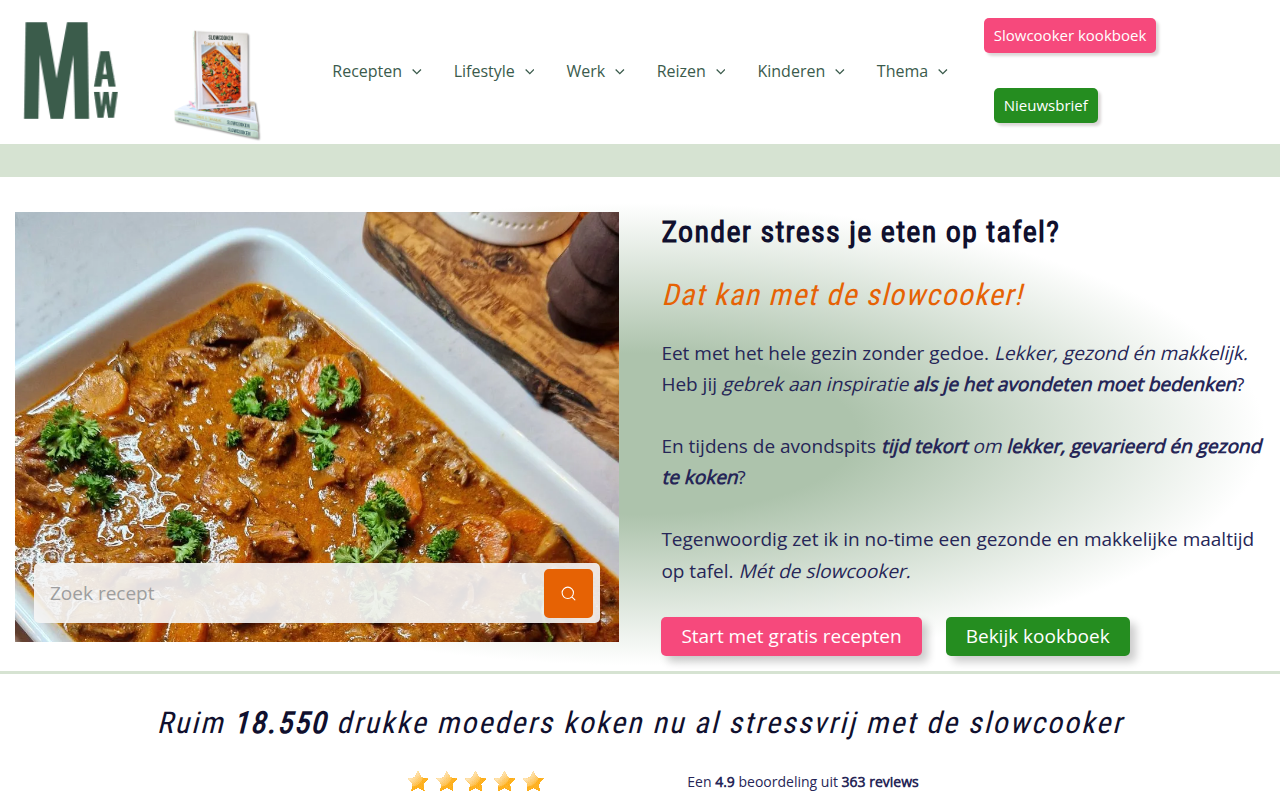 Screenshot van mamsatwork.nl