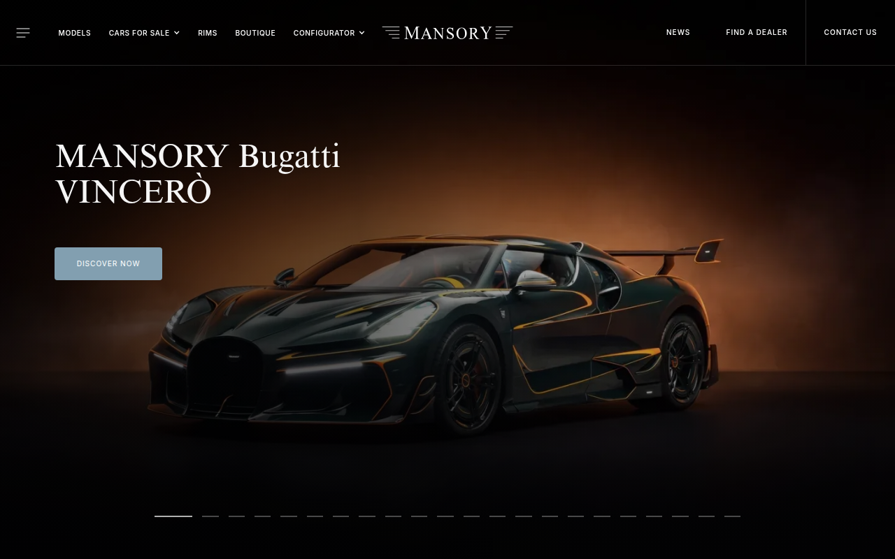 Screenshot van mansory.com