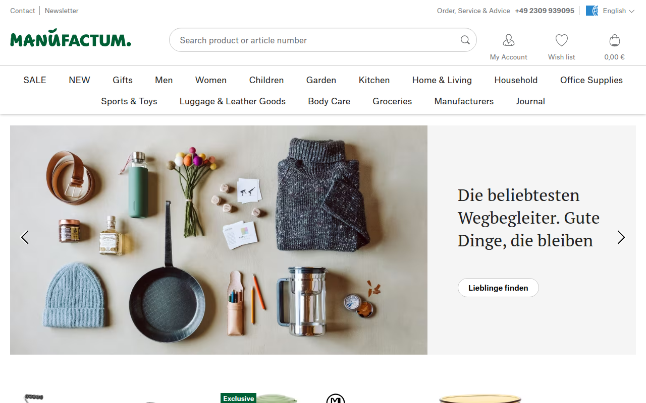 Screenshot van manufactum.com