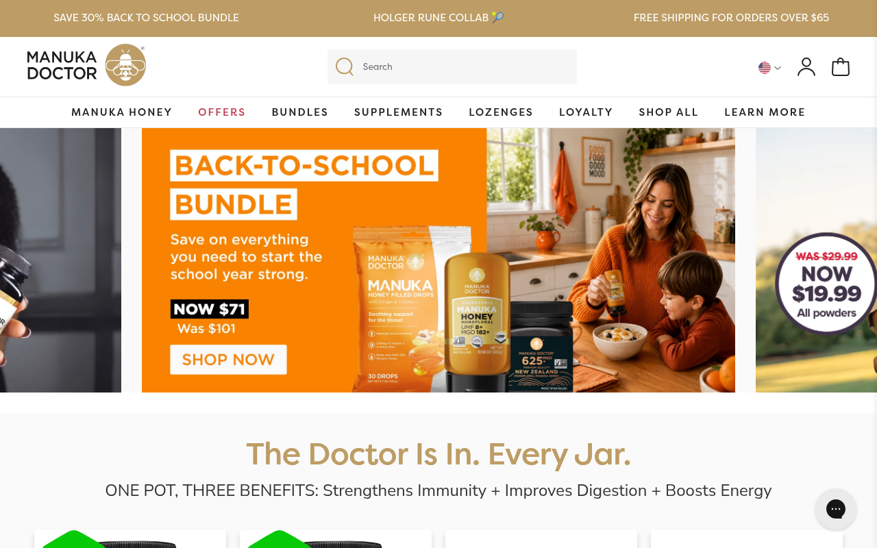 Screenshot van manukadoctor.com