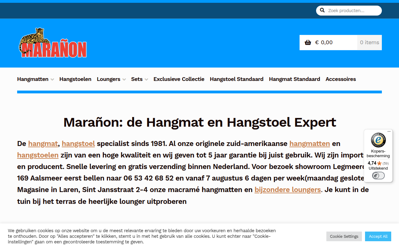 Screenshot van maranon.nl
