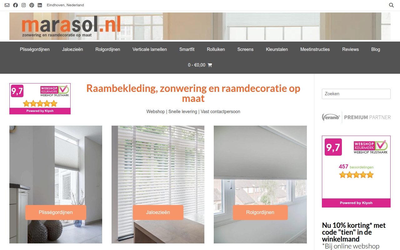 Screenshot van marasol.nl