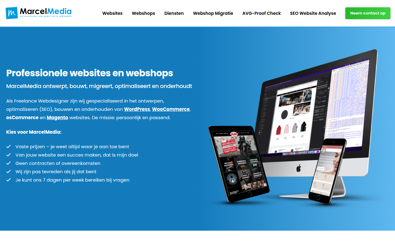 Screenshot van marcelmedia.nl