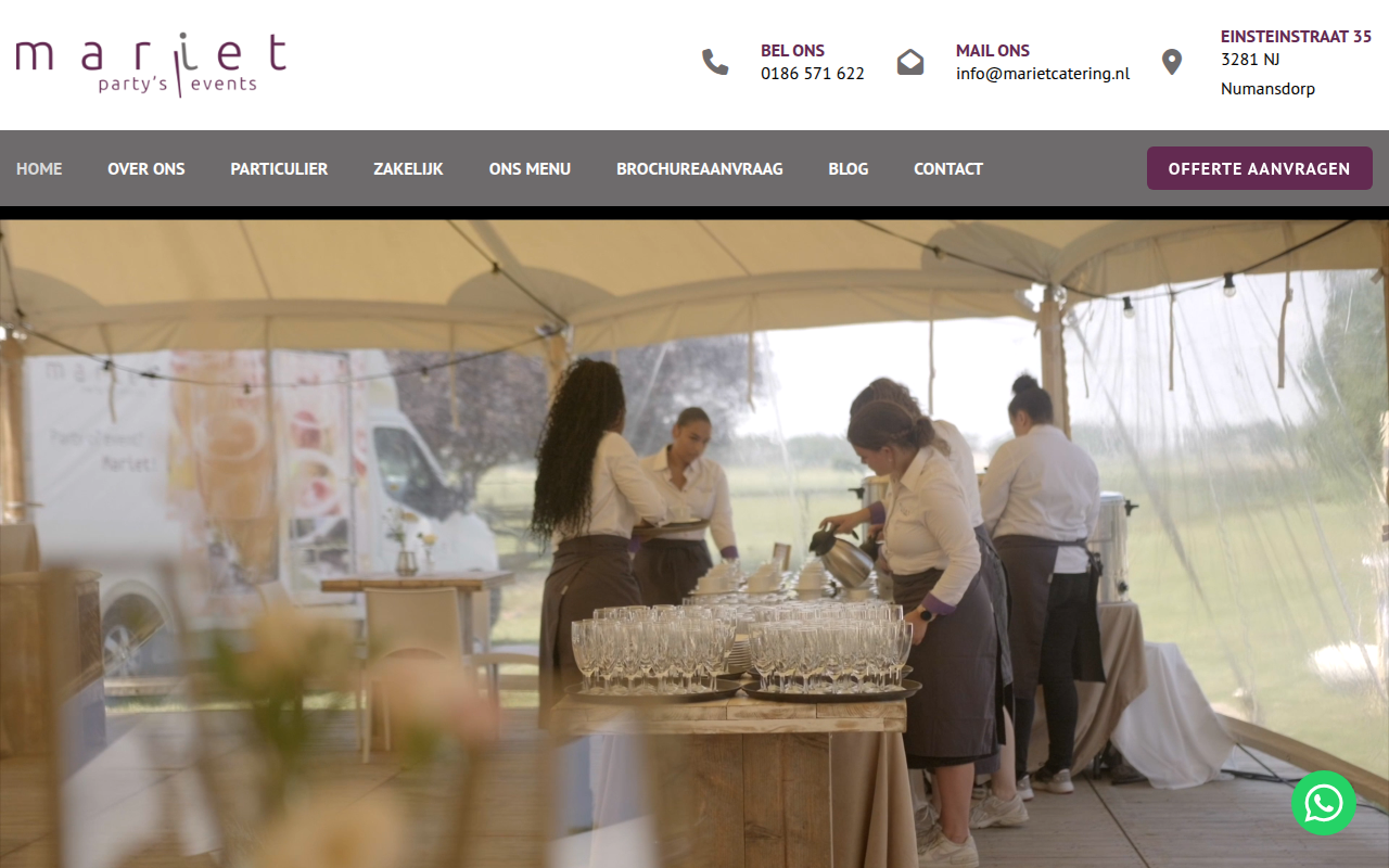 Screenshot van marietcatering.nl