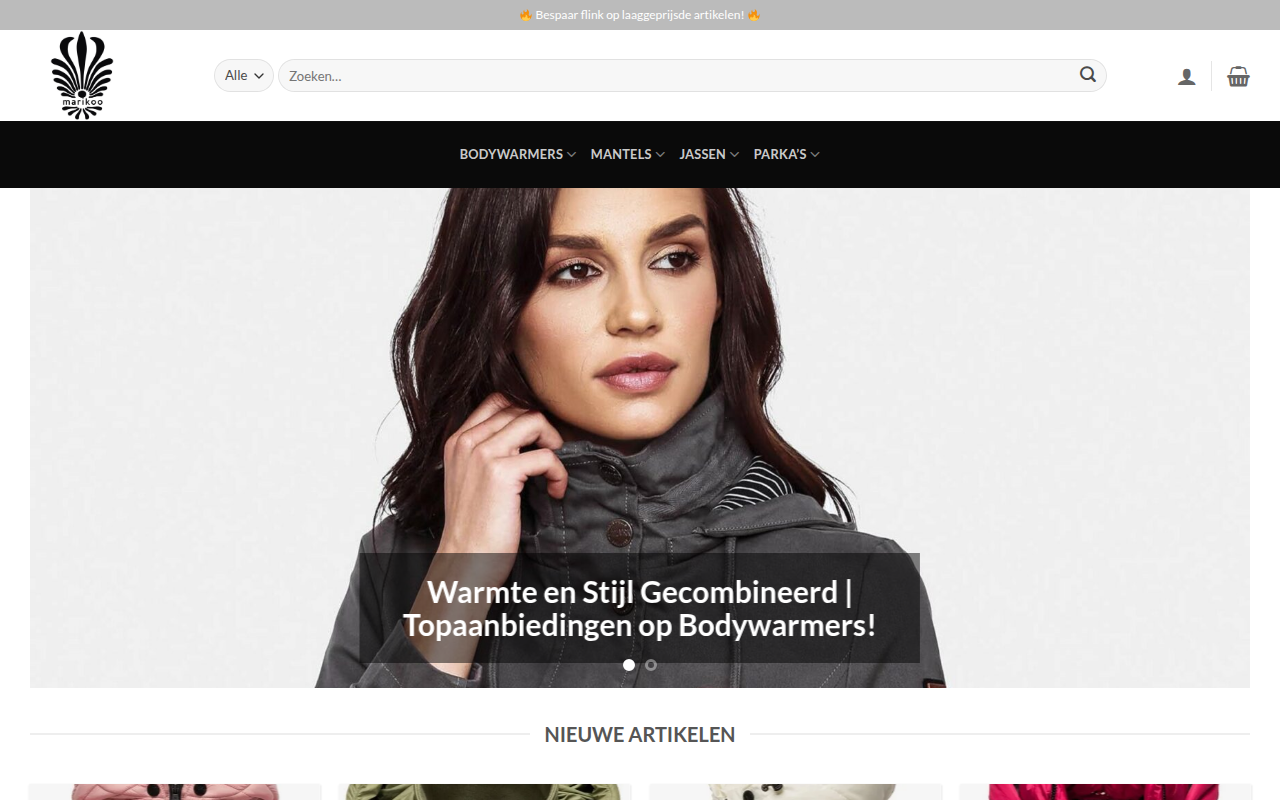Screenshot van marikowinkel.com