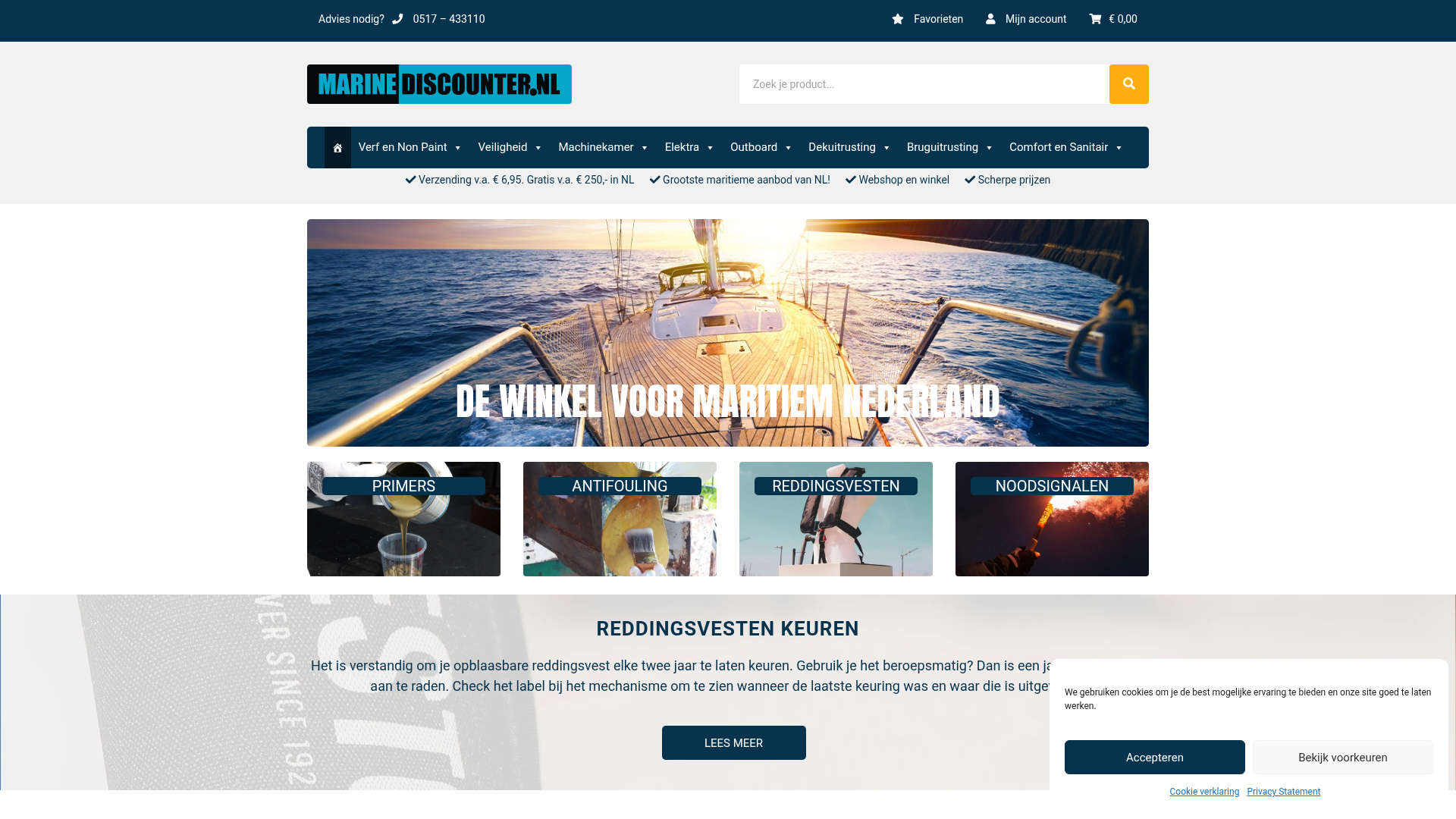 Screenshot van marinediscounter.nl