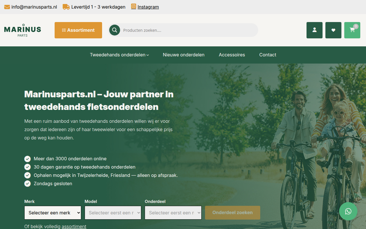 Screenshot van marinusparts.nl