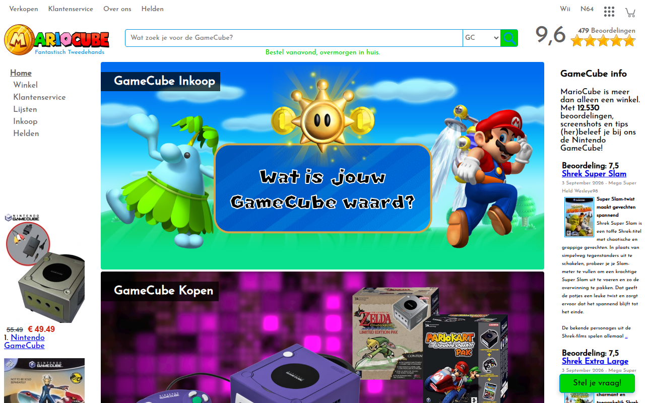 Screenshot van mariocube.nl