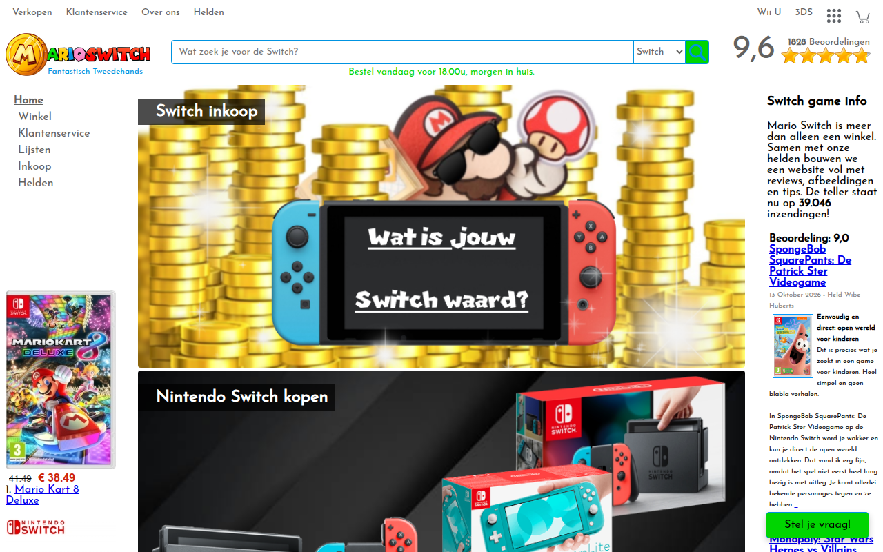 Screenshot van marioswitch.nl