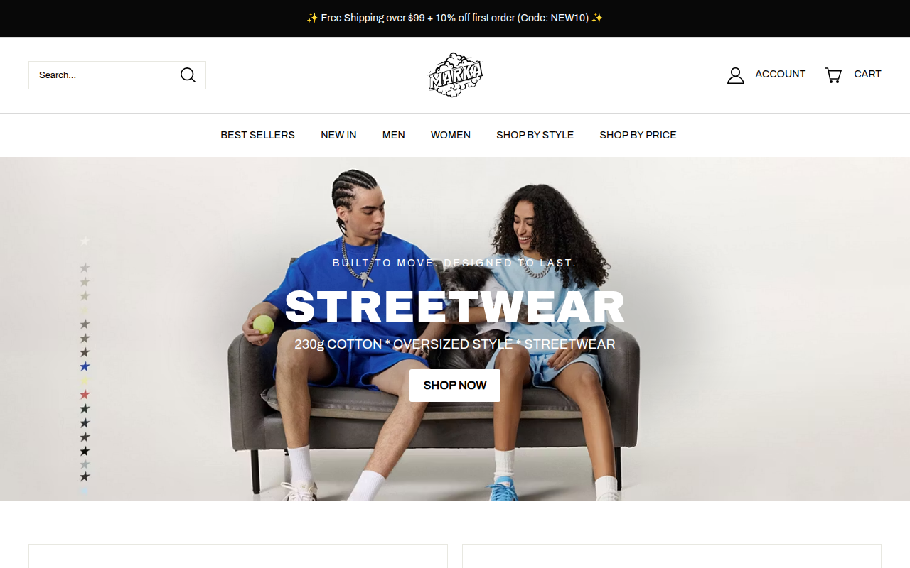 Screenshot van markaedgeshop.com