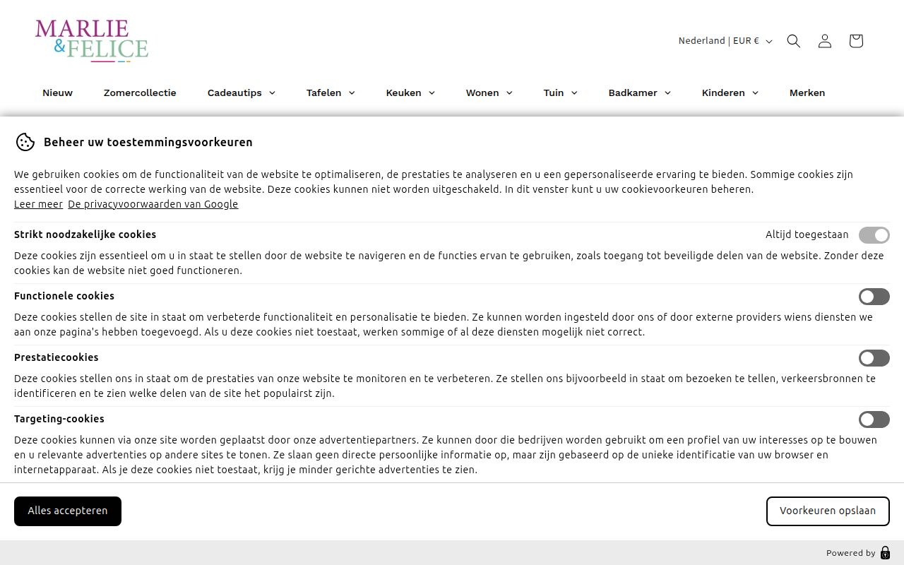 Screenshot van marlieenfelice.nl