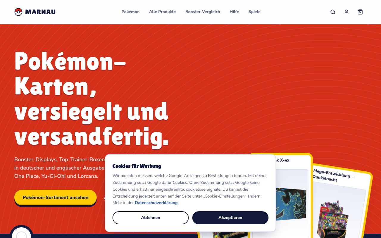 Screenshot van marnau.shop