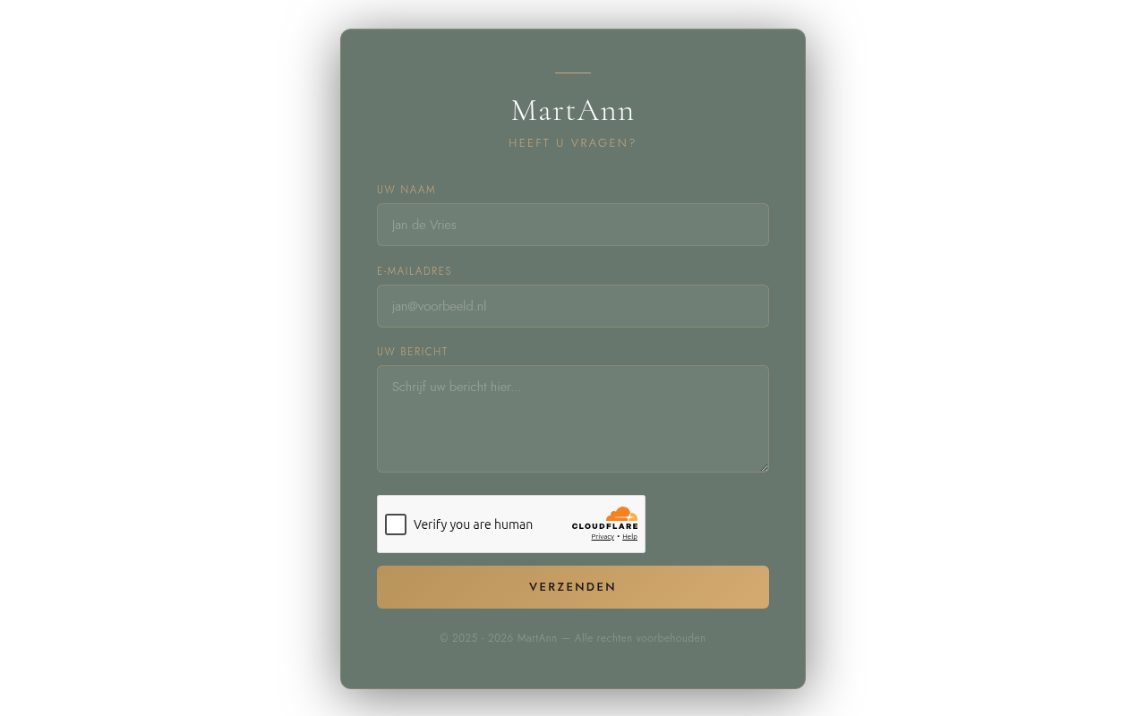 Screenshot van martann.nl