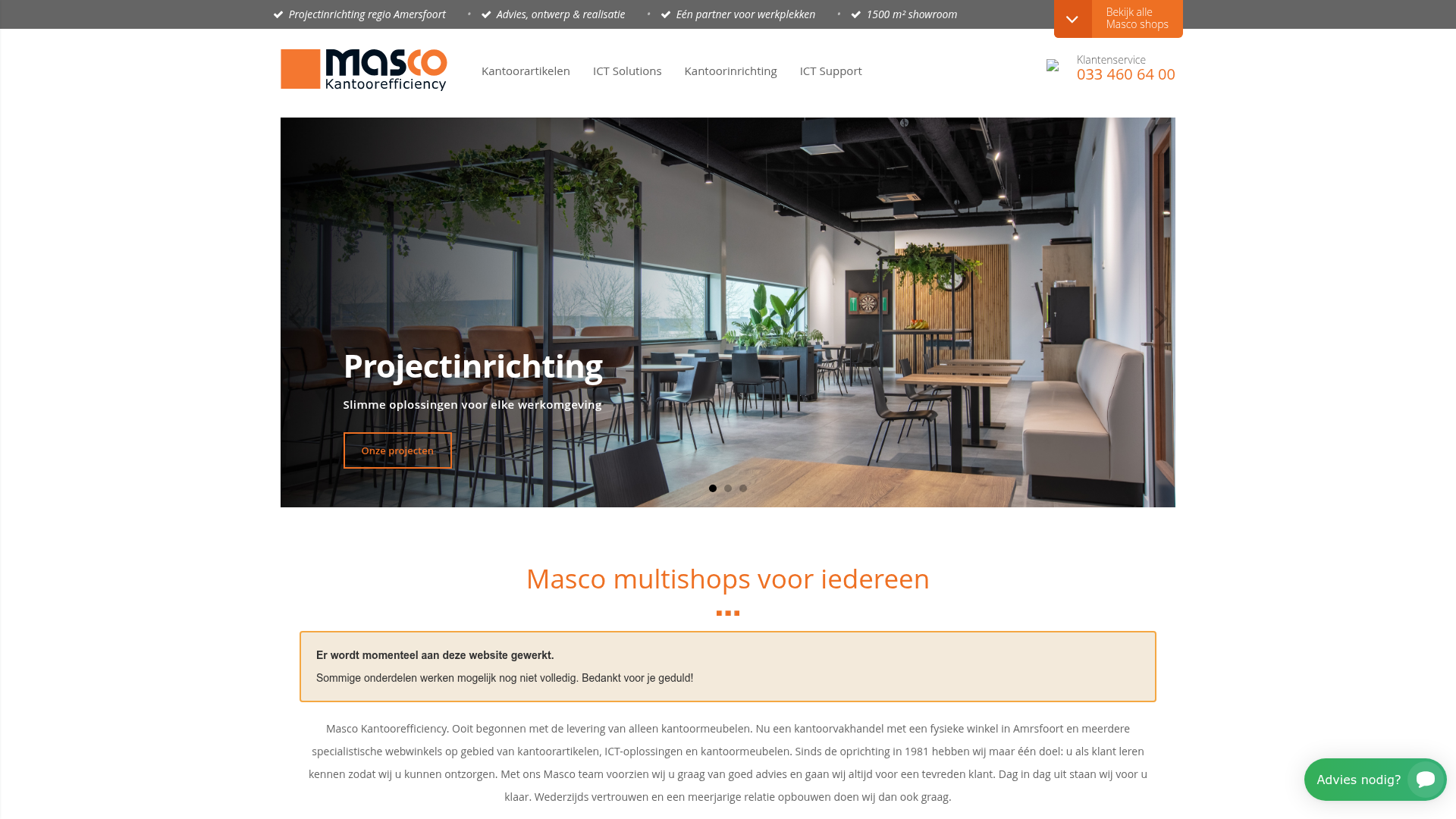 Screenshot van masco.nl