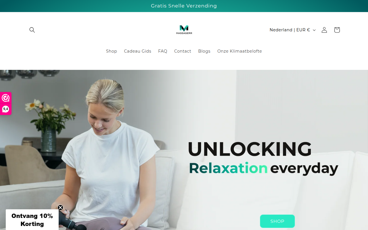 Screenshot van massagerr.nl