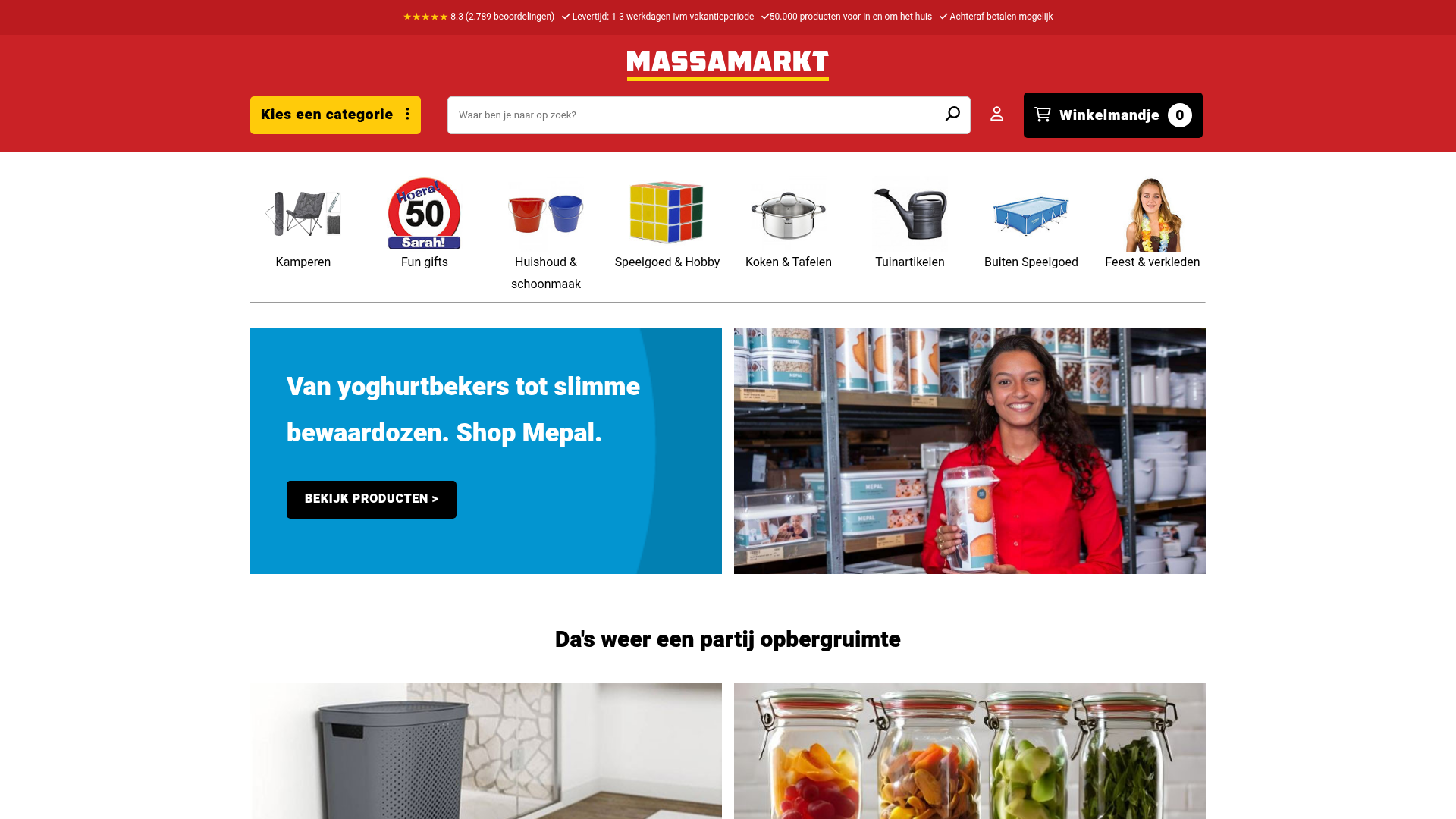 Screenshot van massamarkt.nl
