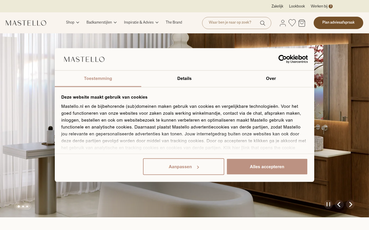 Screenshot van mastello.nl