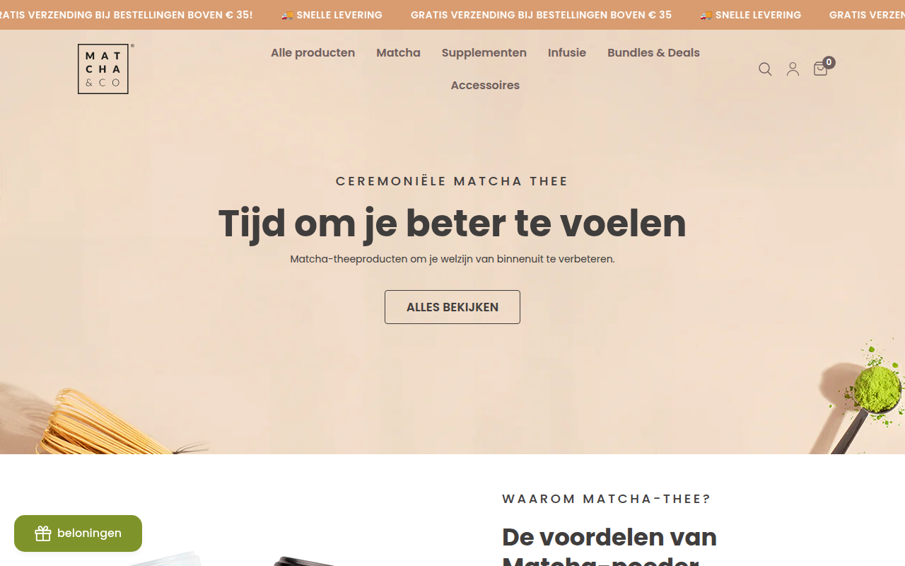 Screenshot van matchaandco.com