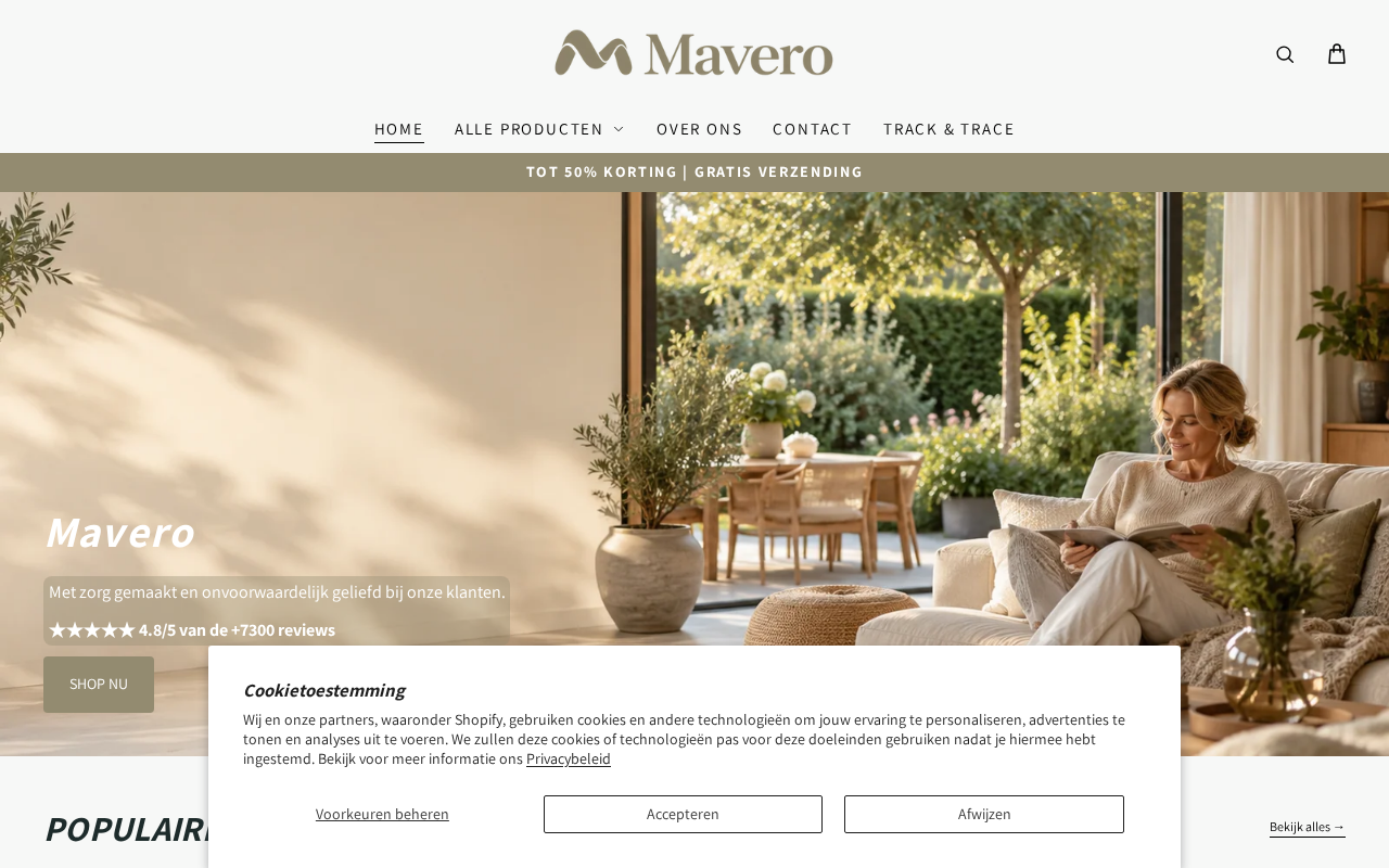 Screenshot van mavero-shop.nl