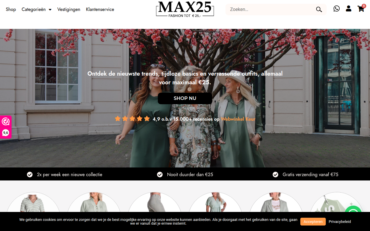Screenshot van max25.nl