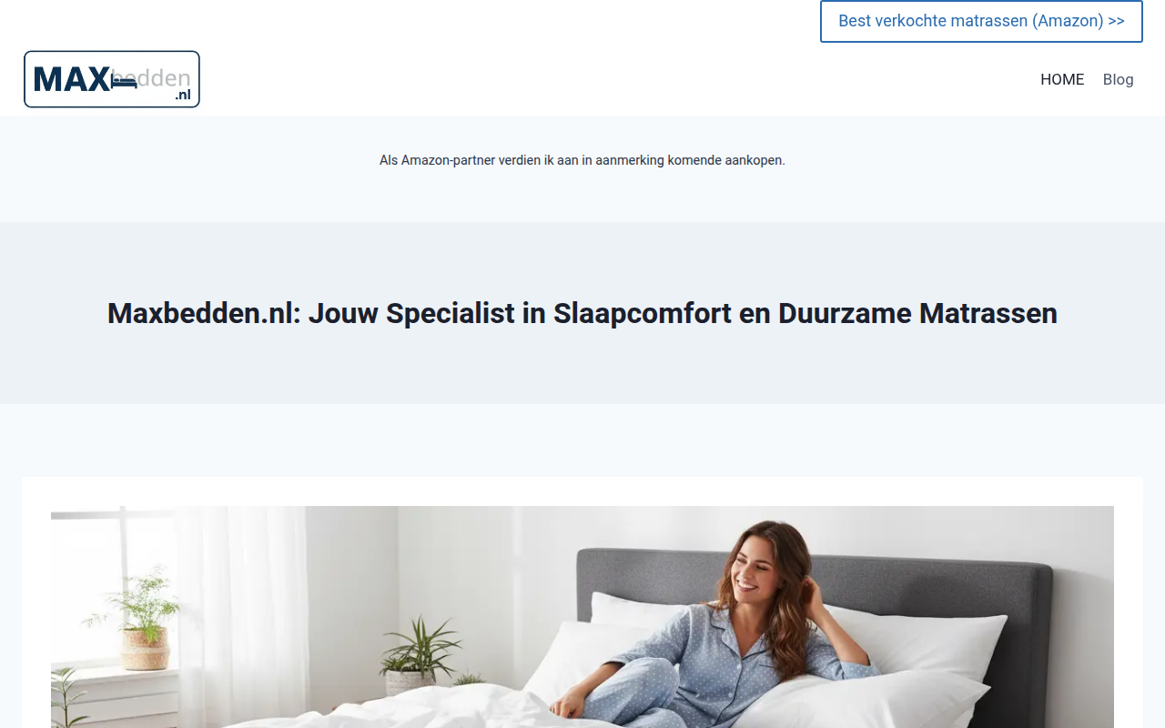 Screenshot van maxbedden.nl