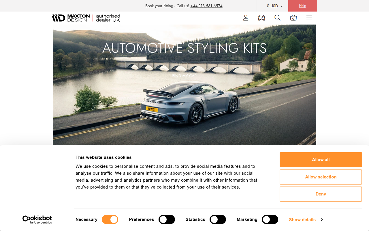 Screenshot van maxtondesign.co.uk