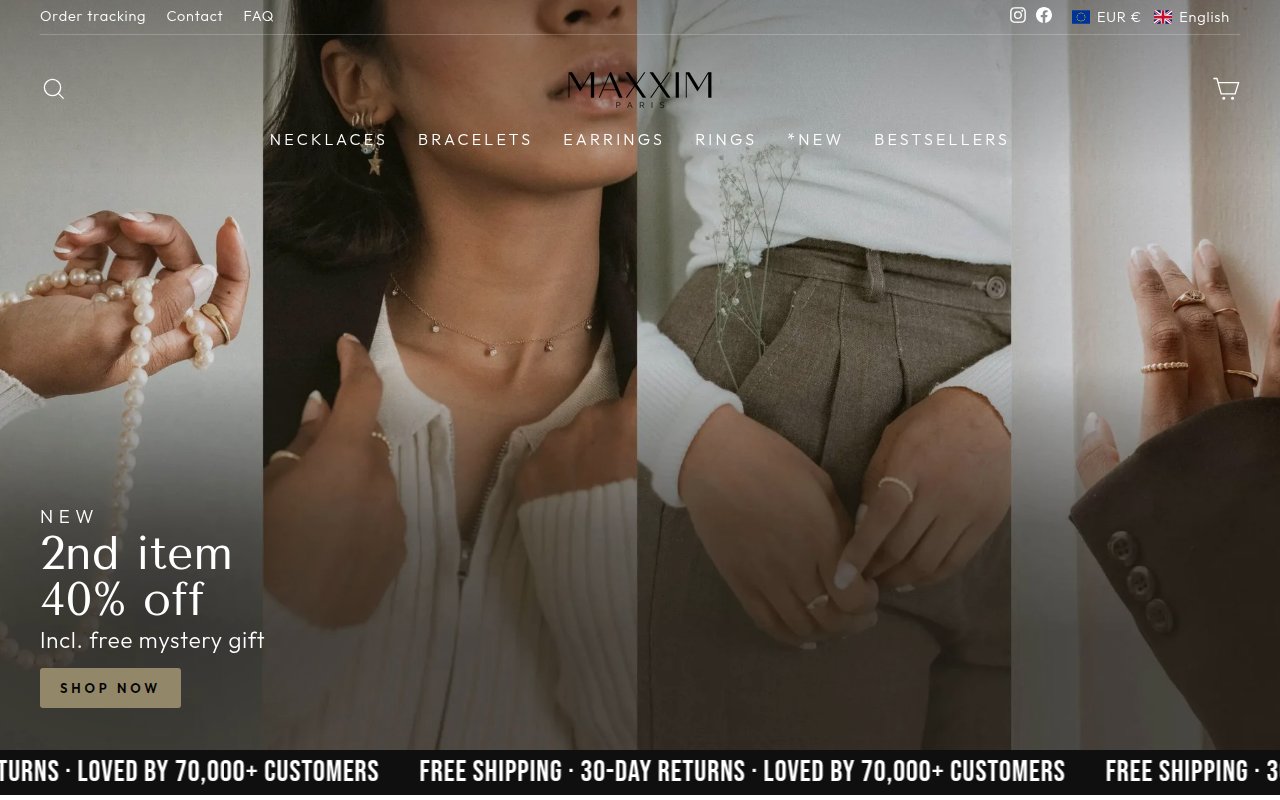 Screenshot van maxximparis.nl
