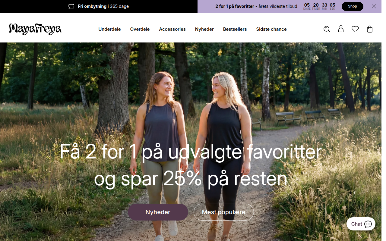 Screenshot van mayafreya.dk