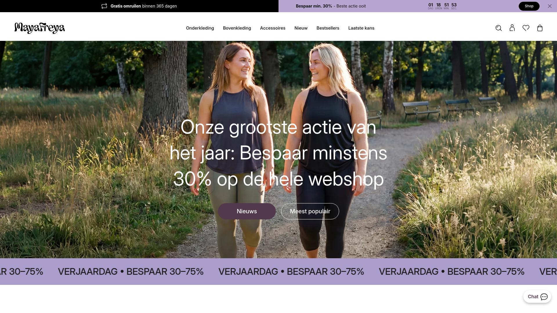 Screenshot van mayafreya.nl