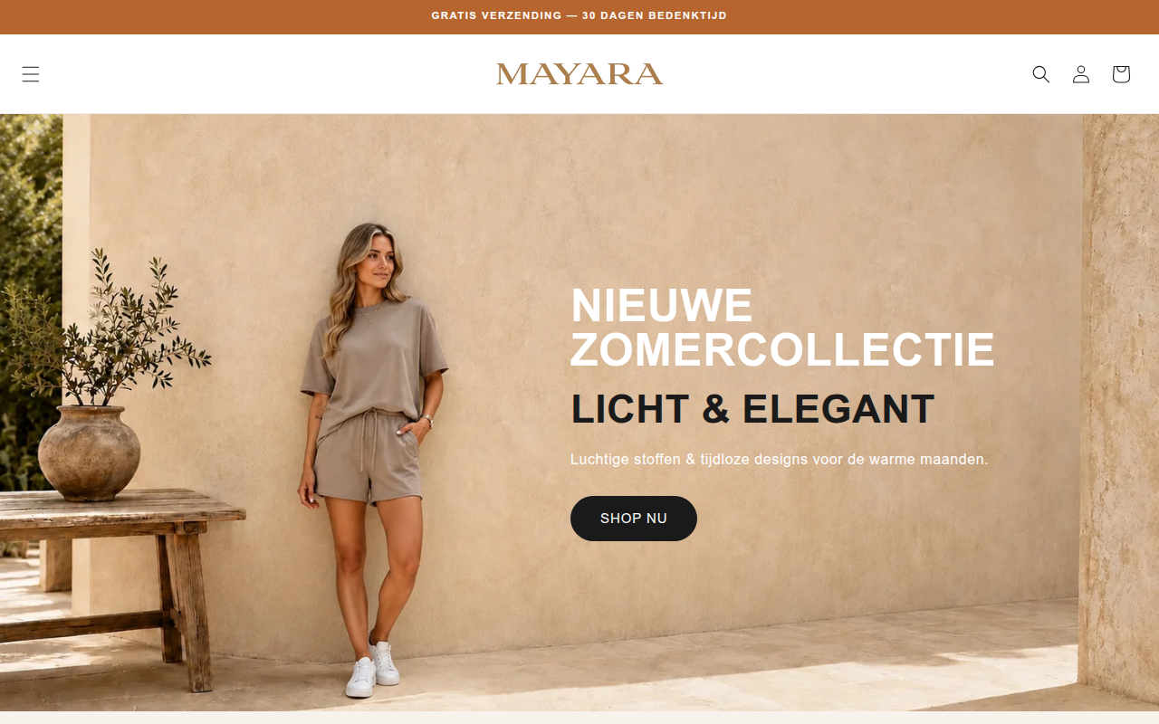 Screenshot van mayara.nl