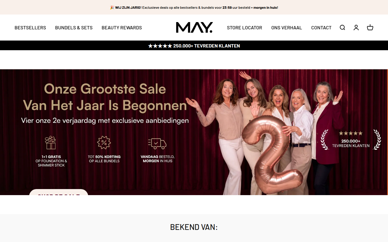 Screenshot van maycosmetics.nl