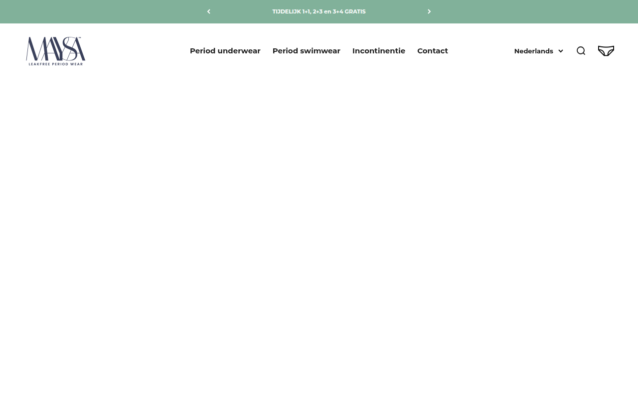 Screenshot van maysaperiodwear.nl