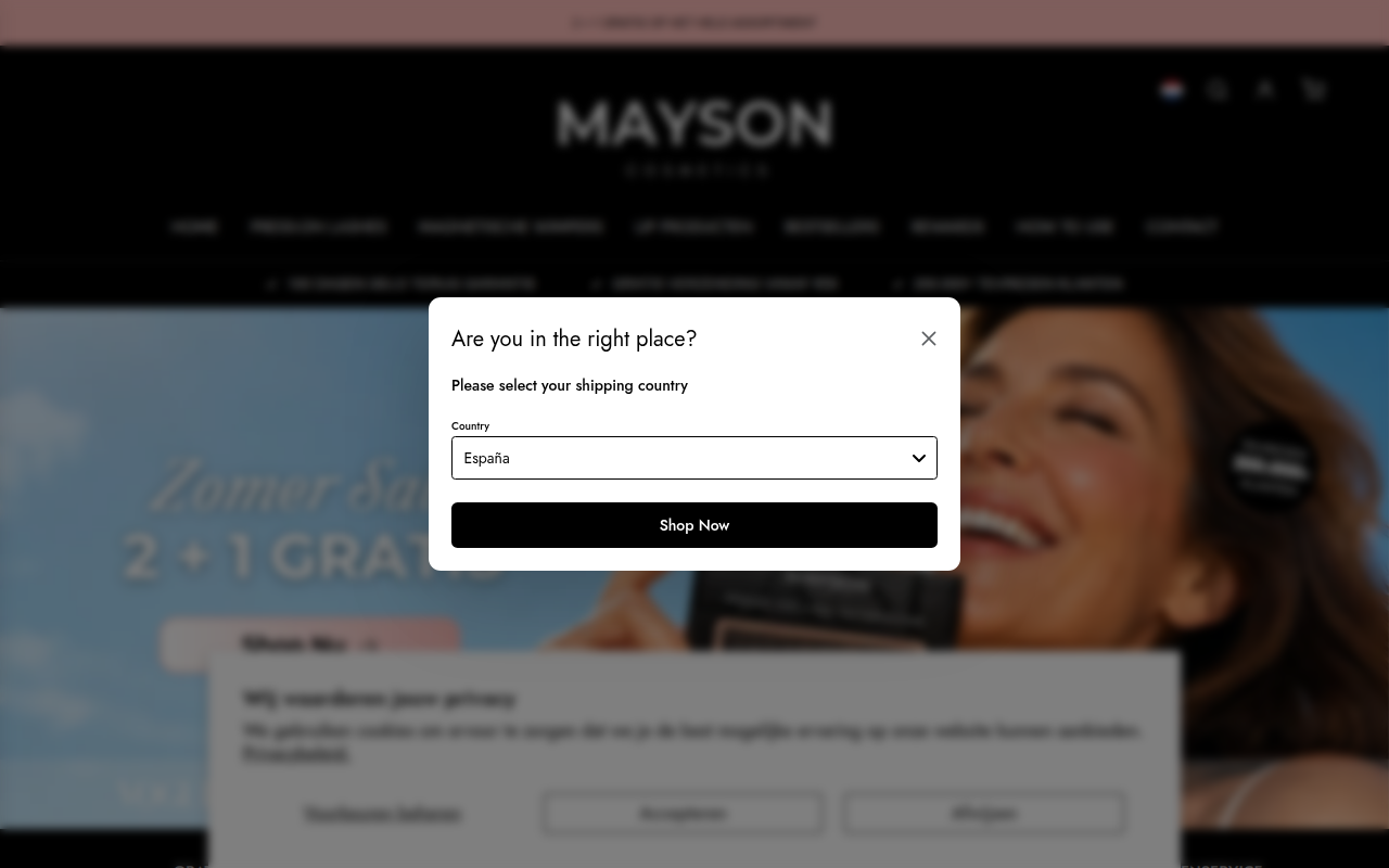 Screenshot van mayson.nl