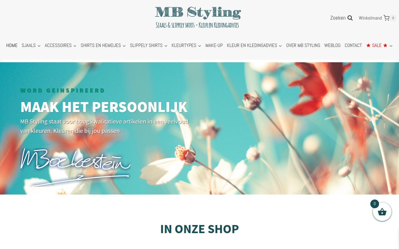 Screenshot van mbstyling.nl
