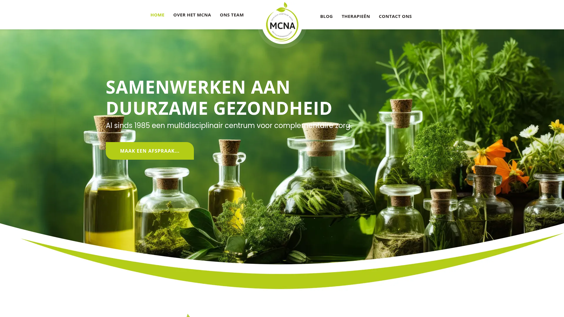 Screenshot van mcna.nl