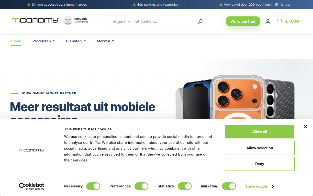 Screenshot van mconomy.nl