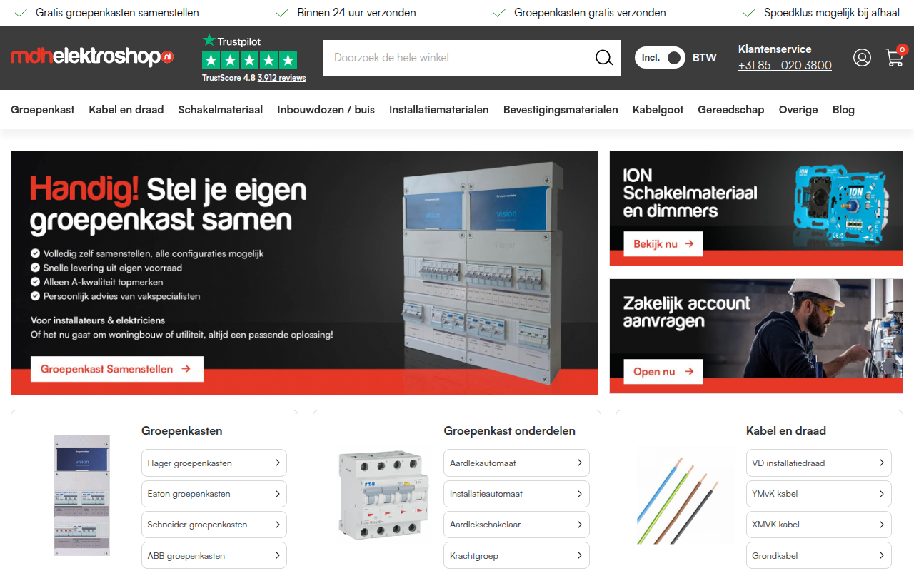 Screenshot van mdhelektroshop.nl
