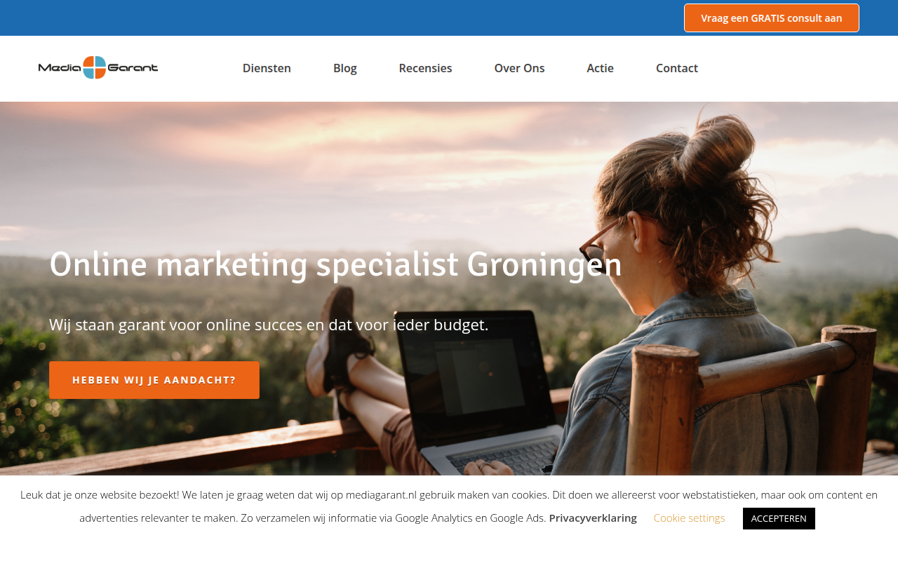 Screenshot van mediagarant.nl