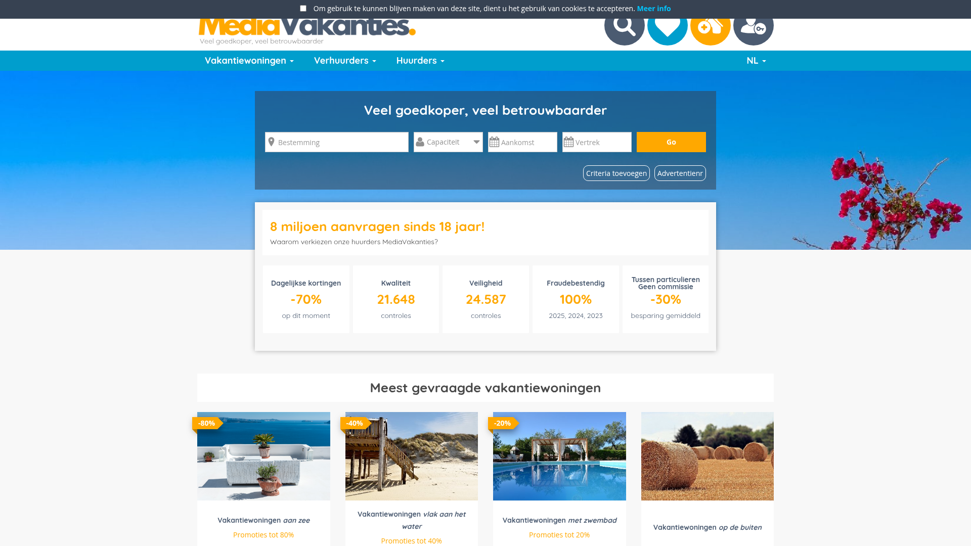 Screenshot van mediavakanties.com