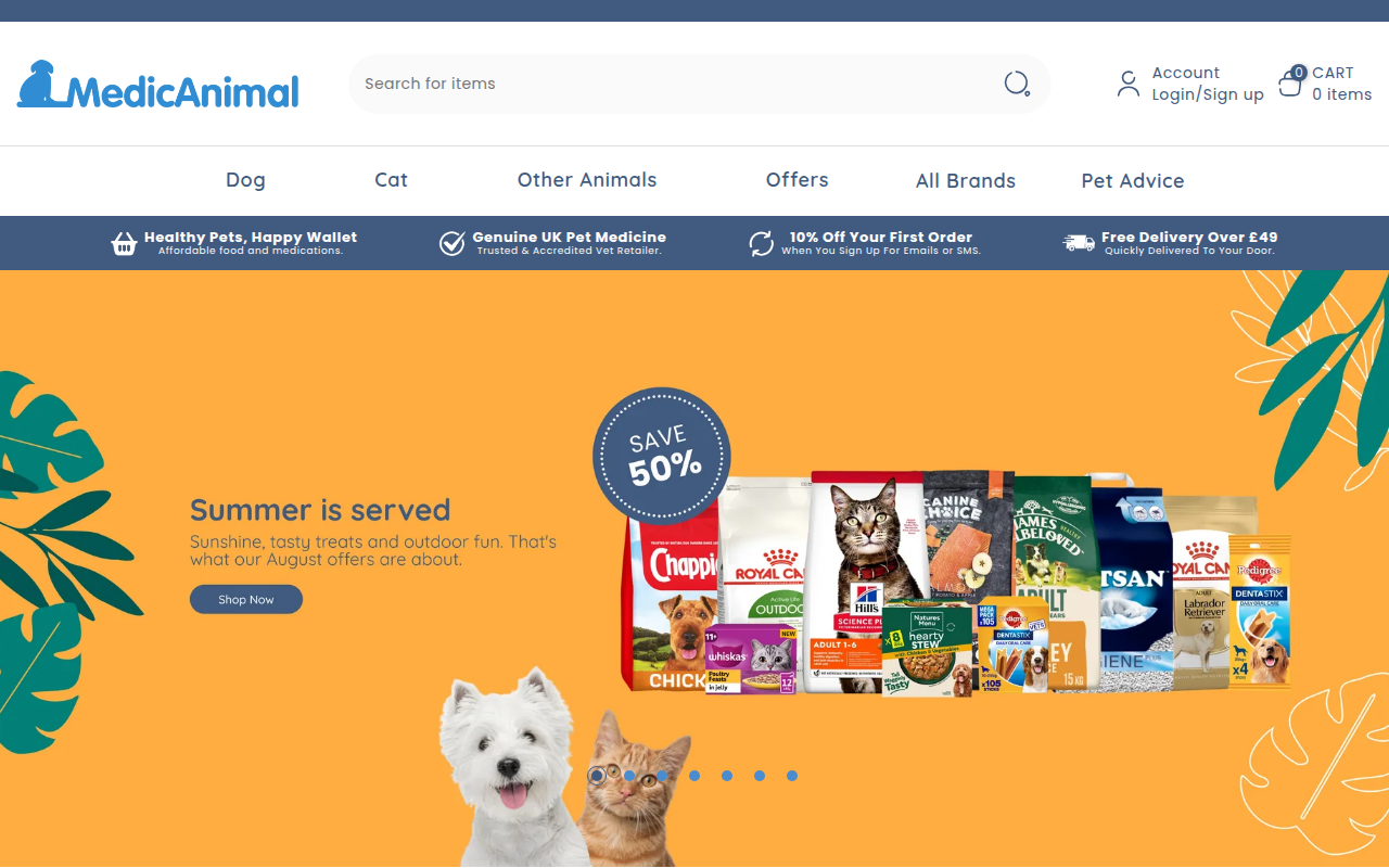 Screenshot van medicanimal.com