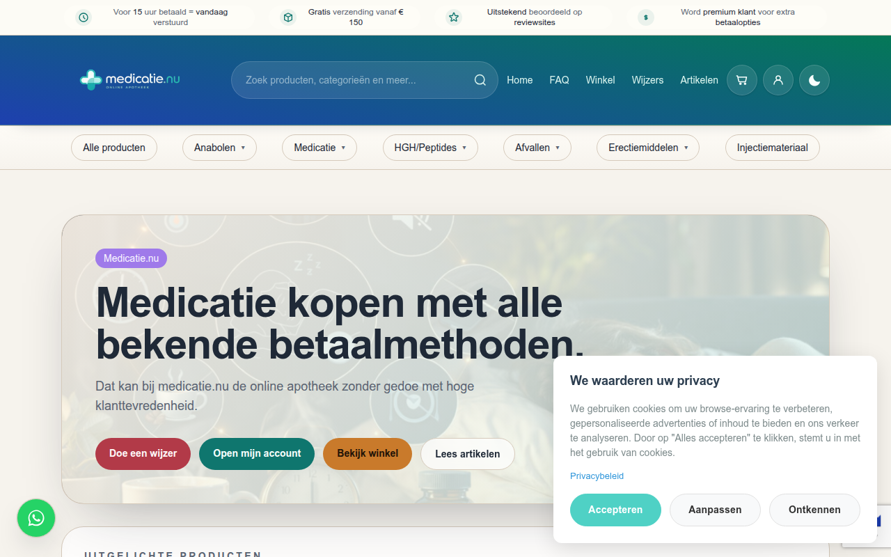 Screenshot van medicatie.nu