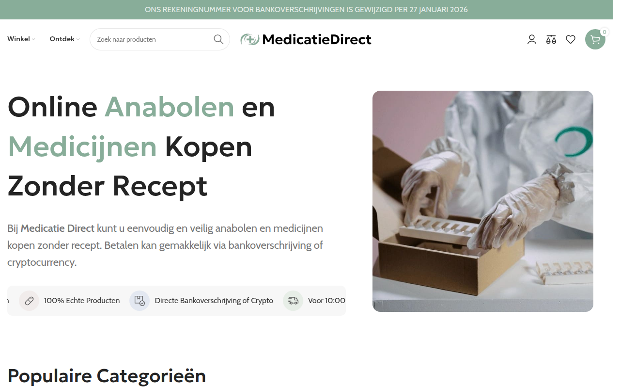 Screenshot van medicatiedirect.com
