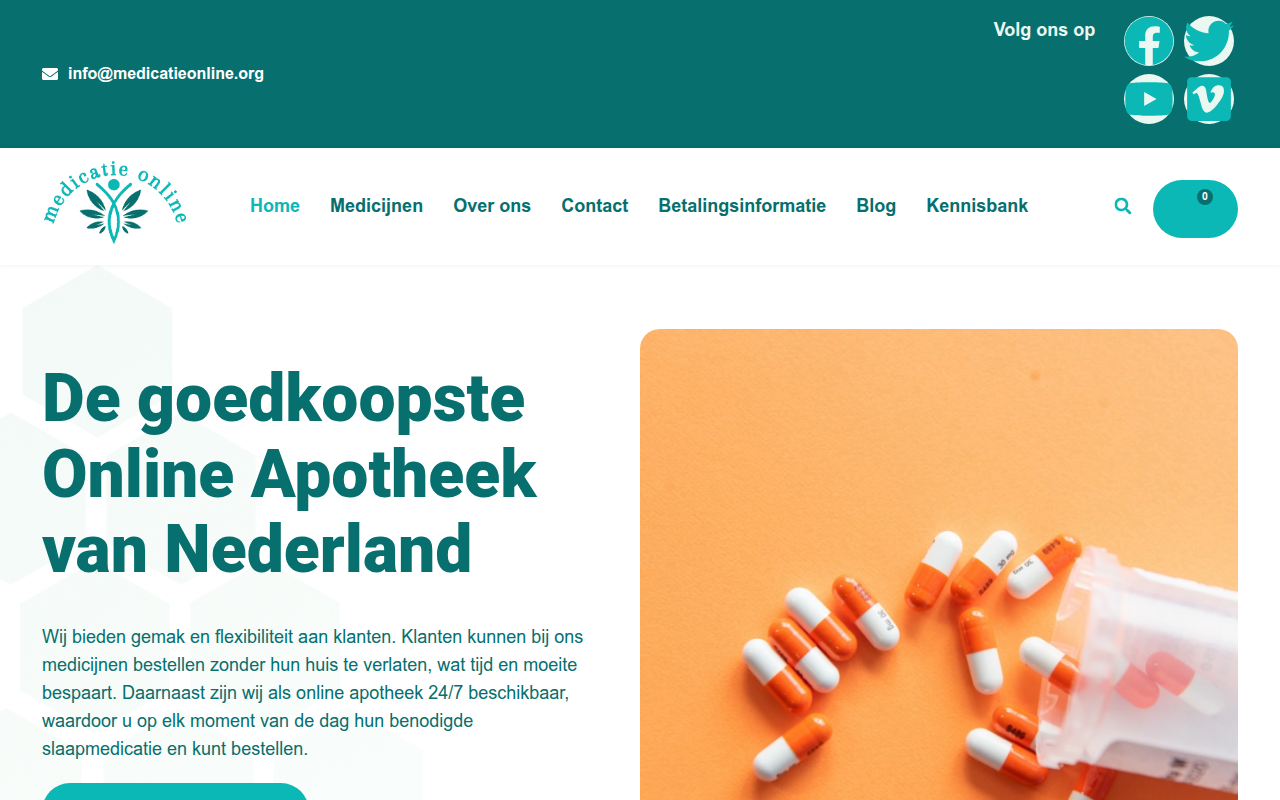Screenshot van medicatieonline.org