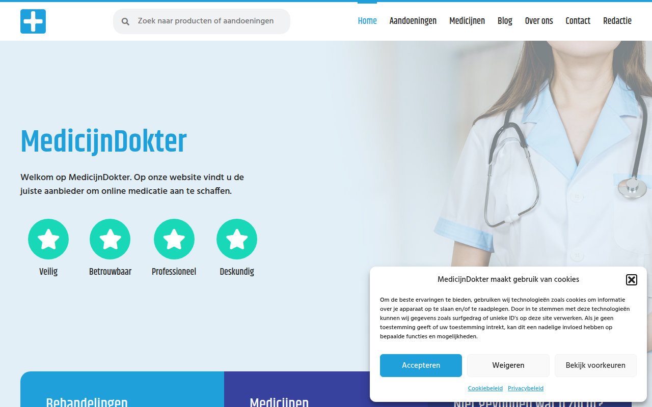 Screenshot van medicijndokter.com