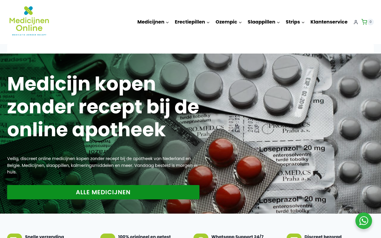 Screenshot van medicijnen-online.com