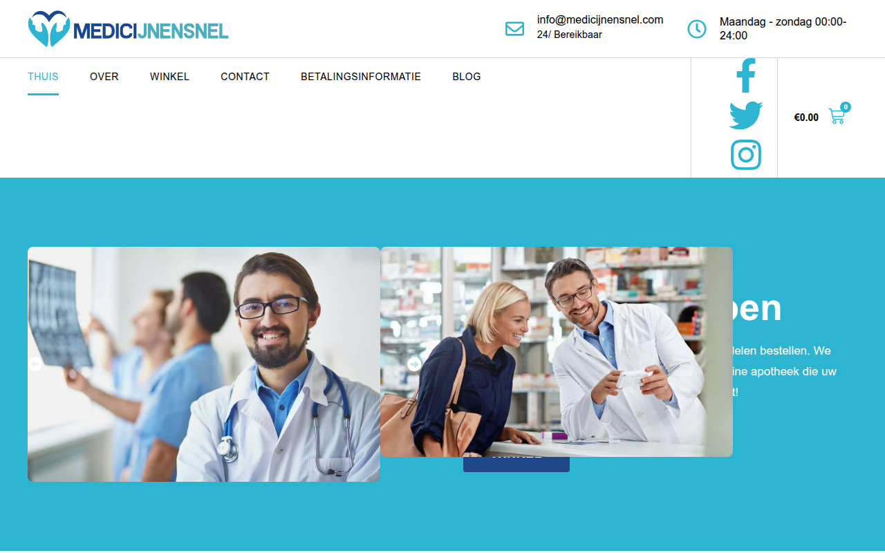 Screenshot van medicijnensnel.com