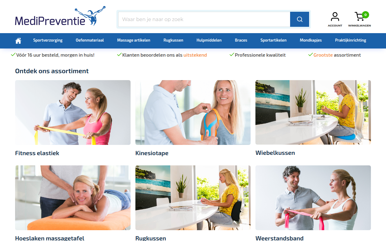 Screenshot van medipreventie.nl