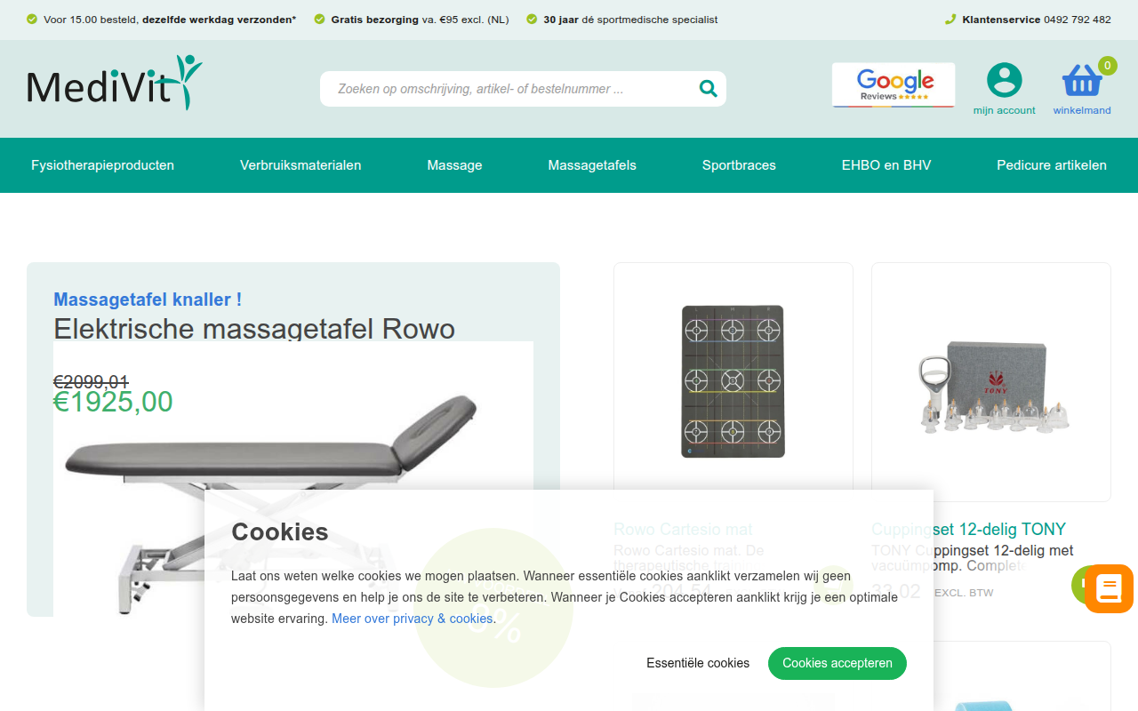 Screenshot van medivit.nl