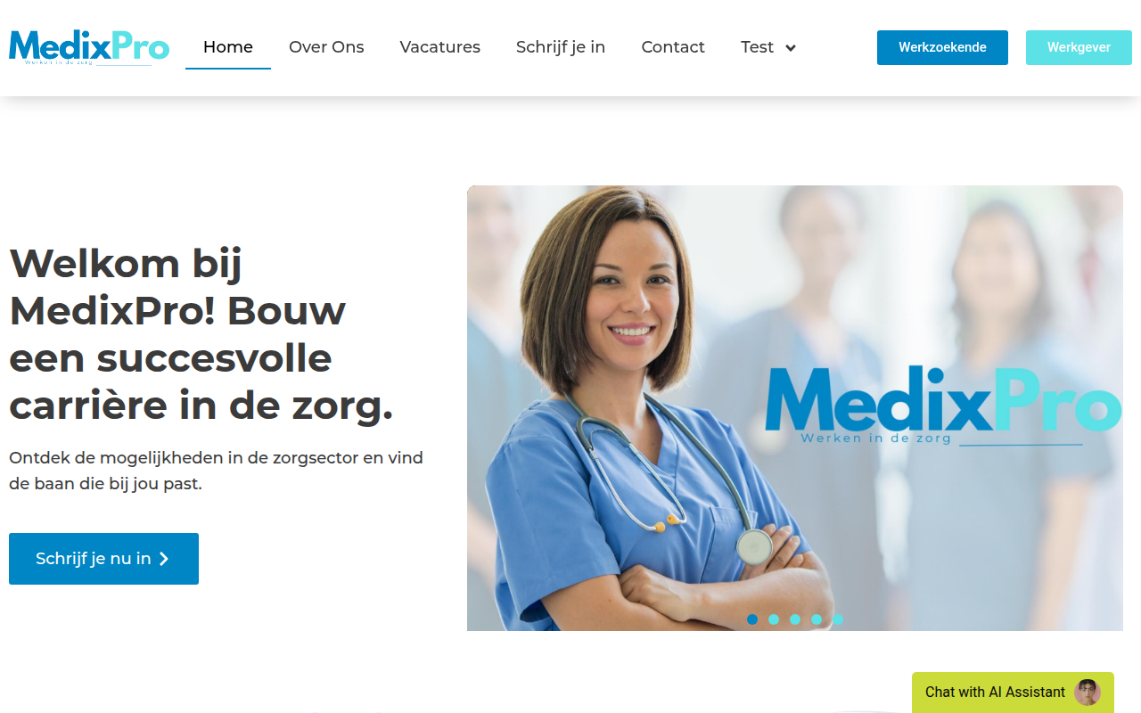 Screenshot van medixpro.nl