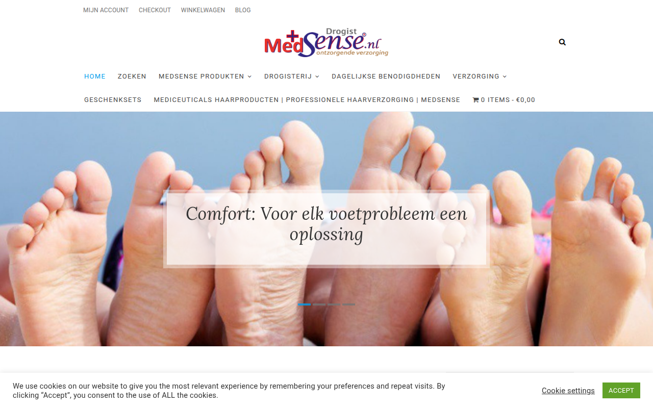 Screenshot van medsense.nl